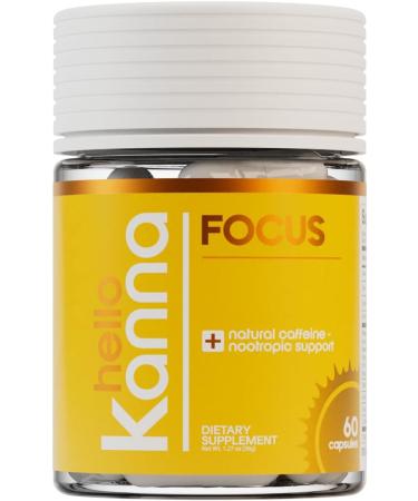Hello Focus - Premium Cognitive Support Supplement - with Kanna Lion s Mane Bacopa & Ginkgo - Non-GMO Vegan Capsules - Supports Mental Clarity Focus and Daily Cognitive Performance - 60 Count - Buy Online on GoSupps.com