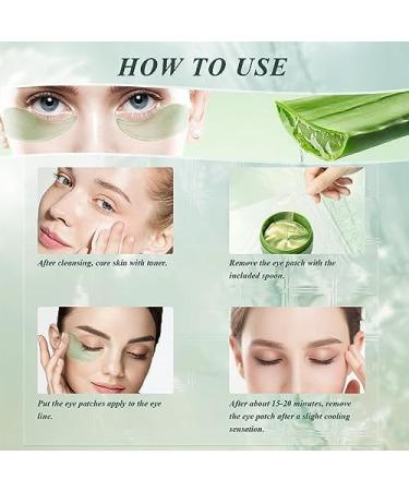 60 Pcs Aloe Vera Under Eye Masks - Combat Puffy Eyes Dark Circles & Fine Lines | Natural Extracts - Buy Online on GoSupps.com
