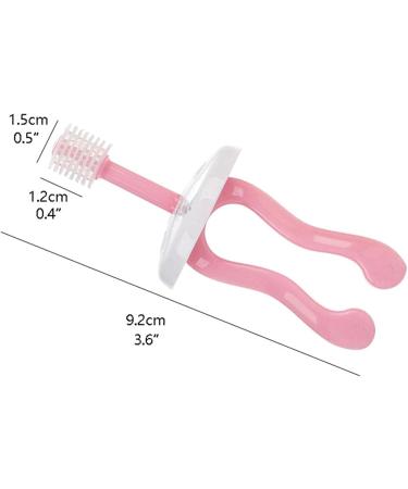Clean 360 Soft Silicone Child Toothbrush | Unique Manual Brush for Toddlers 1-3 Years | Pink & Yellow - Buy Online on GoSupps.com
