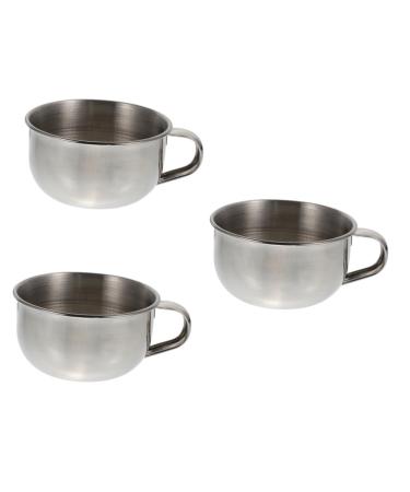 minkissy 3 Pcs Shaving Soap Bowl Beard The Bubble Stainless Steel Man