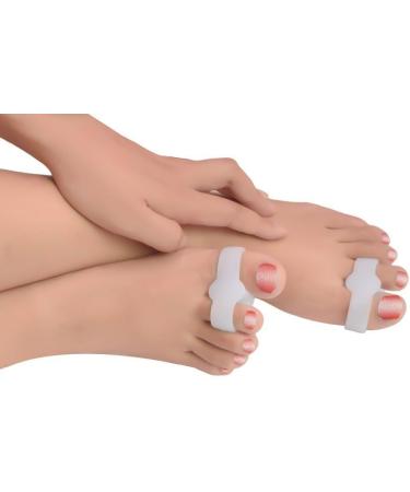 PEDIMEND Double Loop Toe Separator 4 Count - Silicone Gel Two Hole Toe Spreader for Bunion/Hallax Valgus | Correct Toe Misalignment and Improve Foot Care | 2PAIR - 4PCS - Buy Online on GoSupps.com