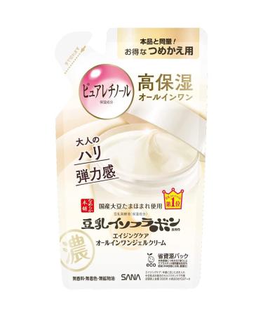 Sana Nameraka Honpo Soy Milk Isoflavone Wrinkle AllInOne Gel Cream N Refill 100g