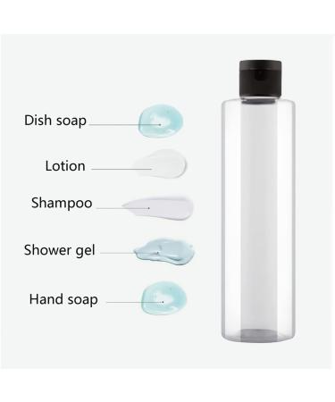 Zeoabsy 4-Pack 250ml Transparent PET Plastic Bottles with Black Hinged Lid - Portable Travel Containers for Cosmetic Fluids & Oils - Buy Online on GoSupps.com