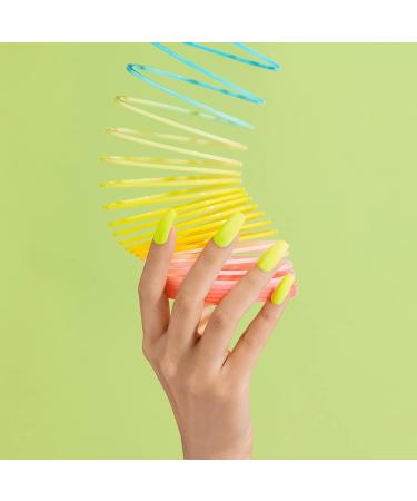 GoldFinger Full Cover Nails Press On 24 Nails Neon Green Color Long Length - Buy Online on GoSupps.com