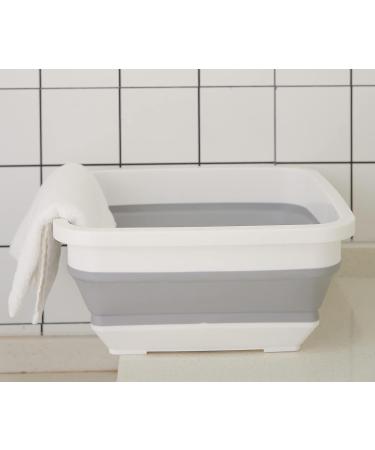 AAKitchen Collapsible Dish Basin for 9L Capacity Collapsible Sink Tub Dish Wash Basin Portable Dish Tub Foldable Dishpan for RV Trailers Camping Dish Washing Tub (White and Gray) - Buy Online on GoSupps.com