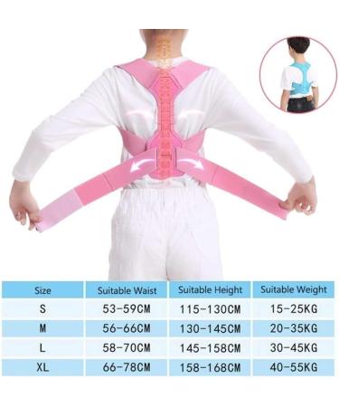 Shoulder & Lumbar Support Belt Breathable Posture Corrector for Kids Comfortable Back Adjustable Correction Belt for Better Posture Pink Medium(Pink) - Buy Online on GoSupps.com