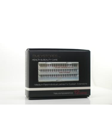 EMILYSTORES 12 Packs Natural Individual Eyelashes - Long 14mm Black Eye Extensions Flare Knotted Lashes for Stunning Look - Buy Online on GoSupps.com