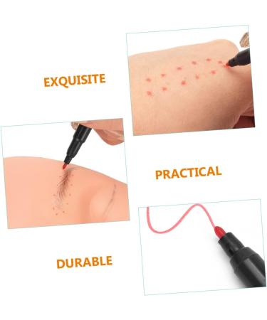 FOMIYES 10pcs Eyebrow Marker Pen Marker Pens Salon Mapping Pen Lip Mapping Pen Plastic Oil Pen Red Cosmetic 13.9x1.8cm Red - Buy Online on GoSupps.com