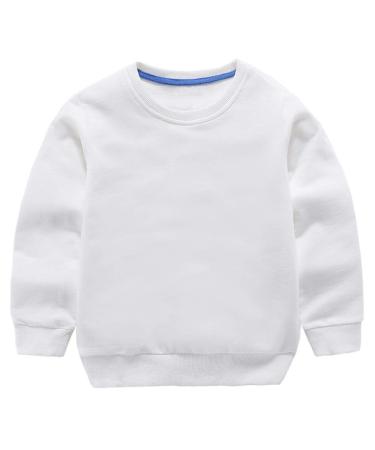 Taigood Kids Jumper for Boys Cotton Sweatshirt Long Sleeve T Shirts Pullover Autumn Winter Age 1-7 Years 2-3 Years White - Buy Online on GoSupps.com