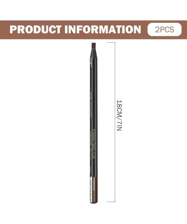 Lot de 2 crayons sourcils imperm ables en bois Stylo sourcils microblading avec taille-crayon pointe fine anti-taches pour des d'apparence naturelle marron Brun - Buy Online on GoSupps.com