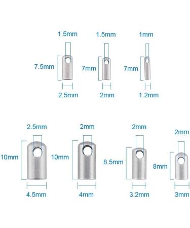 Pandahall 110 Pcs Stainless Steel Tube Leather Cord Ends - Jewelry Making End Caps - Buy Online on GoSupps.com