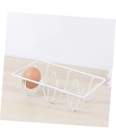 Mikikit 2pcs Refrigerator Egg Holder Egg Tray for Refrigerator Ornament Container Metal Iron Egg Stackable Whitex2pcs 12*8CMx2pcs - Buy Online on GoSupps.com