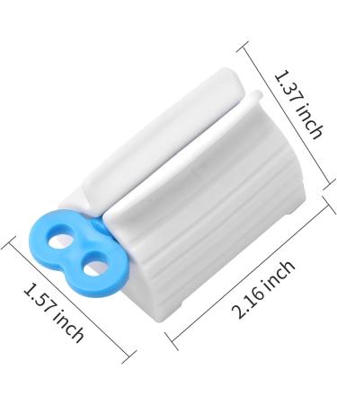 Rolling Tube Toothpaste Squeezer Stand - Set of 4 Blue Bathroom Accessories - Buy Online on GoSupps.com