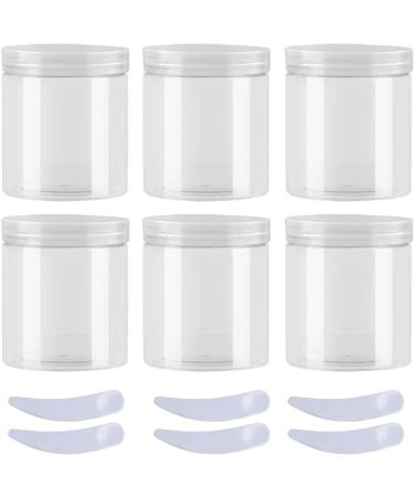 travel pots for cream small pots with lids Pack of 6 100ml Blue Plastic Cream Jars Cosmetic Pots with Clear Lids Containers for Toiletries (Color : Transparent Size : 80ml) 80ml Transparent
