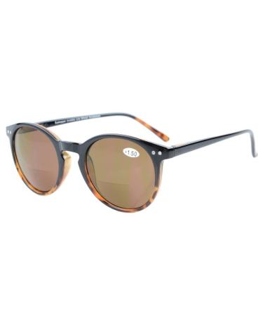 Eyekeper Schluesselloch style Springschanier round bifocal sunglasses sun reader black and turtle +2.5 +2.50 black-turtle - Buy Online on GoSupps.com