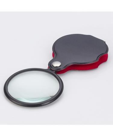 Magnifier 8X Mini Handheld Folding Magnifying Glass 50mm Optical Lens- Rotating Loupe Glass Suitable for Elder  Students  Reading Books  Newspapers and Magazines