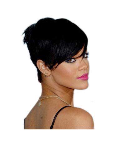 Shop Rihanna-Inspired Short Black Straight Fashion Wig | High Temperature Silk Hair - International Shipping Available - Buy Online on GoSupps.com