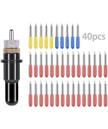 40Pcs Tungsten Steel Vinyl Cutter Blades Lettering Blade 30/45/60 Degree for Roland Cutting Plotter with 1 Knife Block  Black Set 5 - 40pcs - Buy Online on GoSupps.com