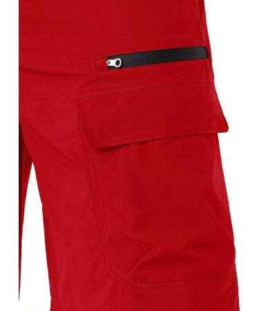 CRYSULLY Men's Cargo Quick Dry Shorts 34 Red - Outdoor Summer Casual Loose Fit - Buy Online on GoSupps.com