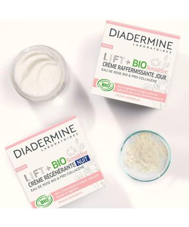 Diadermine - Lift + BIO Sensitive - Firming Day Cream - Facial Care - Sensitive Skin - Organic Rose Water and Pro Collagen - 50 ML Jar - Buy Online on GoSupps.com