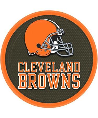 Amscan 552331 Cleveland Browns Round Plates - 9" | Pack of 8,Orange/Black