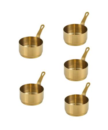 MAGICLULU 5pcs Stainless Steel Sauce Cup Sauce Container Stainless Steel Seasoning Cup Mini Condiments Food Portioner Ketchup Dipping Bowls Sauce Bowl with Handle Pinch Dip Cups Household mediumx5pcs Goldenx5pcs