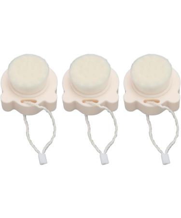 Double Sided Silicone Face Scrubber Soft Bristle Ergonomic Handle Super Soft Fiber Bristles with Lanyard for Facial Cleansing (White Handle with Pink Silicone) - Buy Online on GoSupps.com