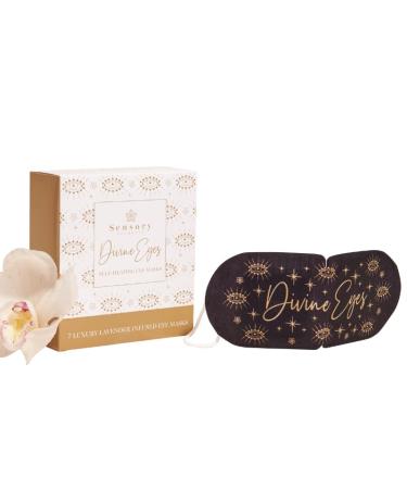 7 Divine Eyes Self-Heating Eye Masks Box of 7 Relaxing Lavender Eye Mask for Puffy Eyes and Soothing Sleep Mask