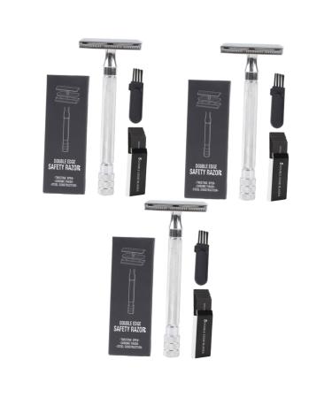 FRCOLOR 3 Sets Manual Shaver Shavers for Men Silicone Travel Bottles Hair Razor Small Purse Organizer Keychain Essential Oil Roller Manual Shaving Cutter Trimmer Hair Shaver Metal Scraper