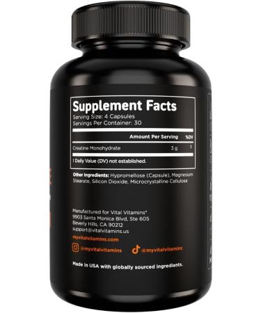 Vital Vitamins Vegan Collagen Booster 60 ct + Creatine Capsules 120 ct - Buy Online on GoSupps.com