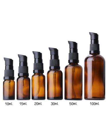 10 Pack 15ml Brown Glass Lotion Bottles with Pump | Refillable Essential Oil & Cream Travel Containers - Buy Online on GoSupps.com