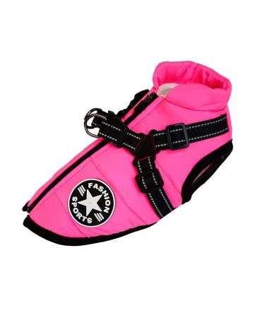 Dog Vest Dog Coat Waterproof Warm Vest with Dog Harness Winter Warm and Soft 9 Colors-Pink SS Pink