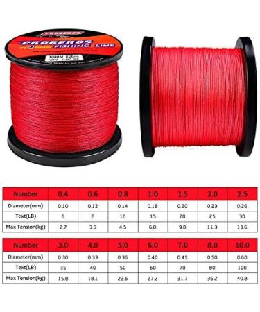 BAIKALBASS Braided Fishing Line 4 Strands Multifilament PE Braid - Saltwater Superline Red 328Yds/30LB - Buy Online on GoSupps.com