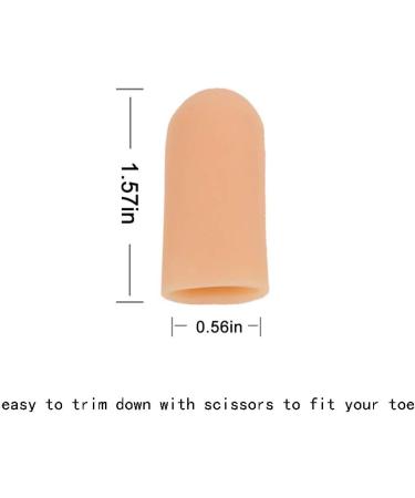 Gel Toe Caps - 16 Pieces Silicone Toe Protectors for Ingrown Toenails, Corns, Blisters - Toe Covers for Hammer Toes - Beige - Buy Online on GoSupps.com