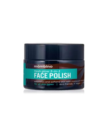 Mambino Organics Fresh Glow 3-In-1 Face Scrub Exfoliating Face Wash & Facial Cleanser for Gentle Skin Care Face Exfoliator for Smooth Refreshed Skin 1.7 oz 1-Pack Face Polish
