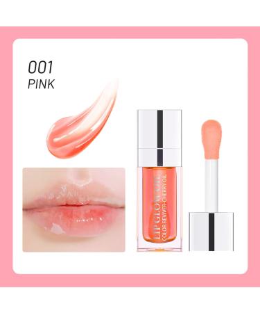 Hydrating Plumping Lip Oil | Long Lasting Lip Gloss | Tinted Nourishing Lip Glow Balm - Pink - Buy Online on GoSupps.com
