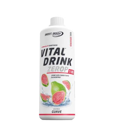 Best Body Nutrition Vital Drink Zerop - Guave original beverage concentrate - Sirup - Sugar -free 1:80 results in 80 liters of finished drink 1000 ml Guave 1 L (1 Pack)