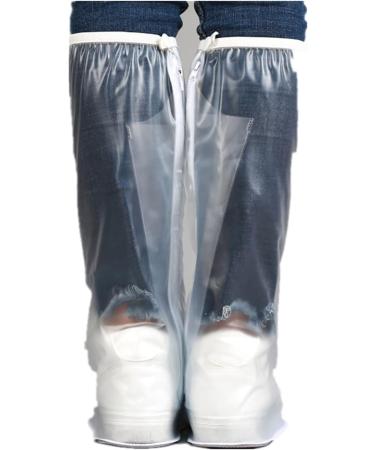 Waterproof Non-Slip Boot Cover | Foldable Portable PVC Overshoes for Men & Women | Ideal for Cycling, Camping, Fishing | Clear, Large Size - Buy Online on GoSupps.com