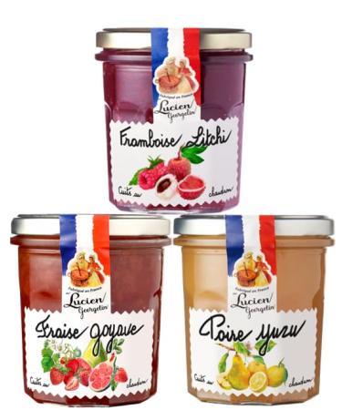 Lot variegated fruit preparations exotic flavors Lucien Georgelin 3x320g
