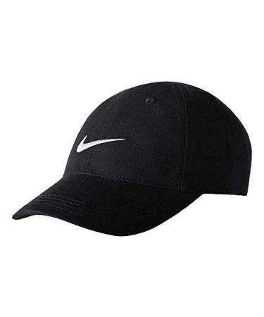 Nike Youth's Embroidered Swoosh Logo Cotton Baseball Cap (Black with Embroidered White Signature Swoosh Logo, 4/7-Toddler)
