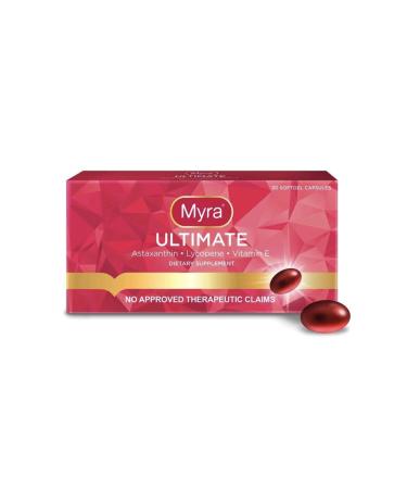 Myra Utimate Capsules: Astaxanthin Lycopene and Vitamin E - 30 Softgel Capsules