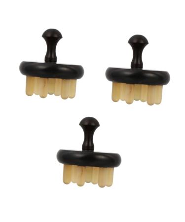 Magiclulu 3 STK massager Massage brush back brush headbrush gua-sha-brush handy hair cleaning brush handhovers Seven stars massage comb purple sandalwood 6x6cmx3pcs blackx3st