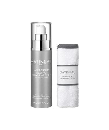 Gatineau - Age Benefit Melting Cleansing Elixir (100ml) Hydrating Face Cleanser for Dry Skin with Natural Retinol Alternative (100ml with cleansing cloth)