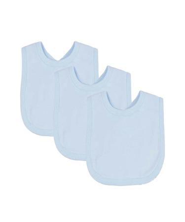 Royal Icon Baby Bibs 0-6 Months & 6-12 Months 100% Organic Cotton Hook and Loop Baby Feeding Bibs - Soft Absorbent Baby Bib - Adorable baby weaning bib For Toddler Boys and Girls Set of 3/6 /12Pc 3 x Blue