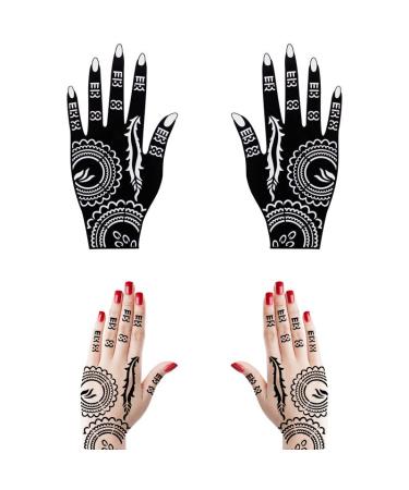 Kotbs 18 Sheets Temporary Tattoo Stencils - Indian Arabian Henna, Glitter, Airbrush Tattoo Stickers for Women, Men, Kids - Hand Body Art - Buy Online on GoSupps.com