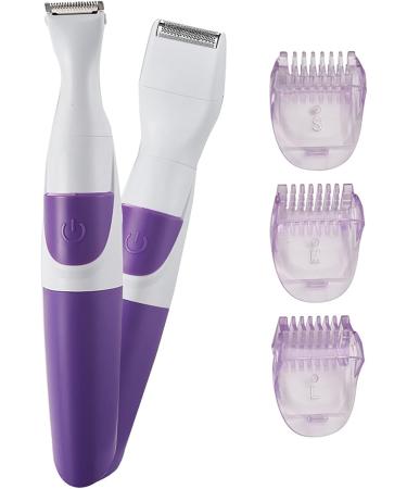 TOPINCN Women Hair Removal Trimmer 2 in 1 Bikini Cordless Trimmer Safe for All Parts Purple - Buy Online on GoSupps.com
