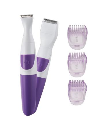Bikini Trimmer 2-in-1 Waterproof Portable Safe Hair Removal with 3 Trimming Combs for Women