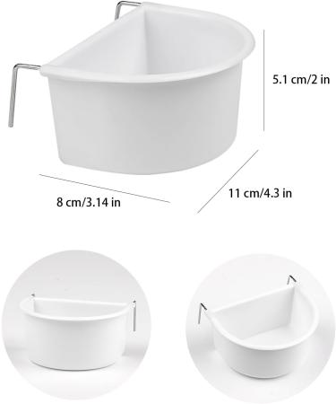 MEISH 2Pcs Bird Feeding Dish Bird Cage Feeding Bowls D-shaped Bird Food Plastic Cups with Hook Hanging Cup Food Dish - Buy Online on GoSupps.com