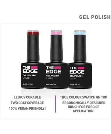 THE EDGE Gel Nail Polish 8ml - The Rustic Red Glitter - UV/LED Manicure/Pedicure for Salon & Home Use Highly Pigmented/Long Lasting/2-Coat Coverage - Buy Online on GoSupps.com