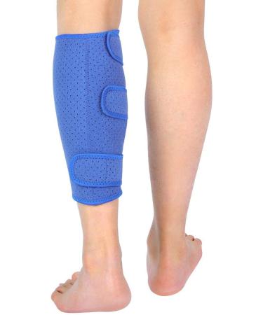Adjustable Neoprene Calf Support Bandage - Compression for Muscle Fiber Tear & Pain Relief - Blue - Buy Online on GoSupps.com